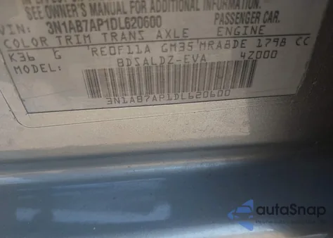 2013 Nissan Sentra Sv z USA, uszkodzony, nr VIN 3N1AB7AP1DL620600